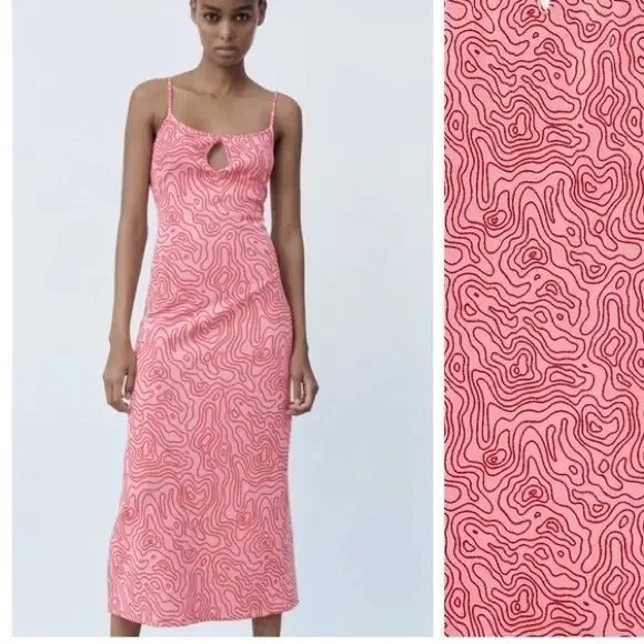 ZARA JACQUARD MIDI DRESS - Picture 2 of 8